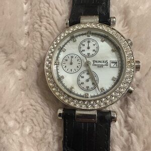 Princess Silver and Black Chronograph Watch